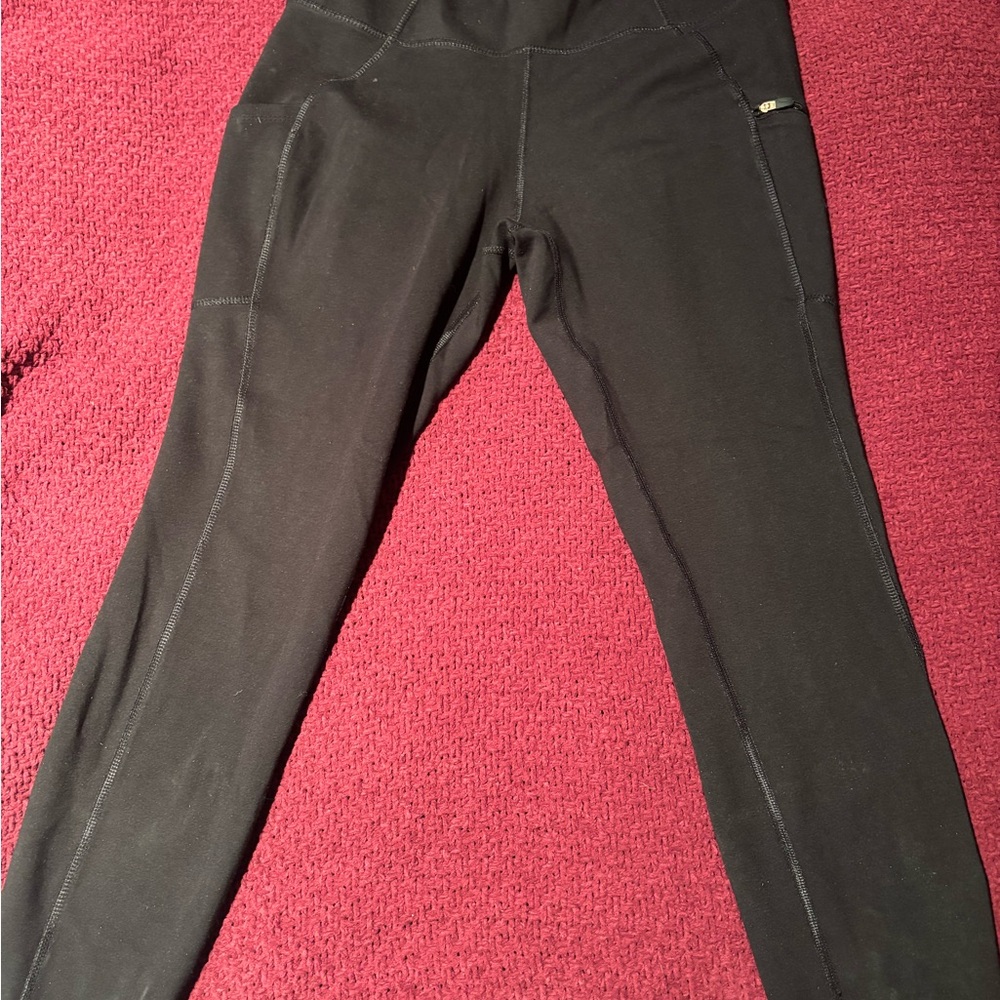 Women's Copper Fit Black Leggings with Pocket Size Medium